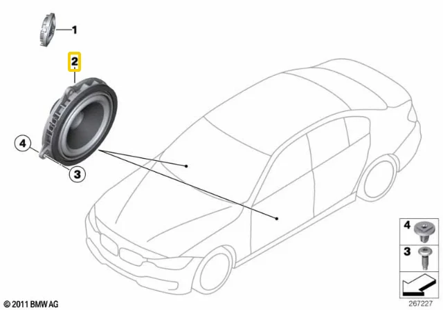 BMW Galinės Durys Vidutinio Diapazono Garsiakalbis G20 G21 G22 G23 G26 Originalus 65132622560