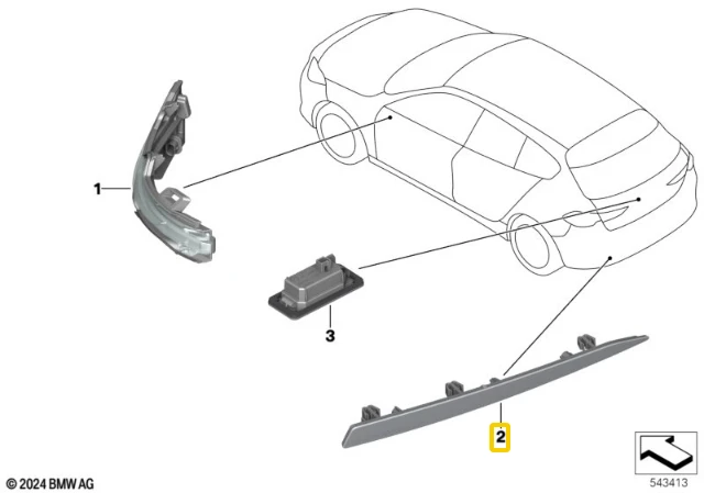 BMW Galinės Kairės Reflektorius F70 G80 M3 G82 M4 Originalus 63148081815
