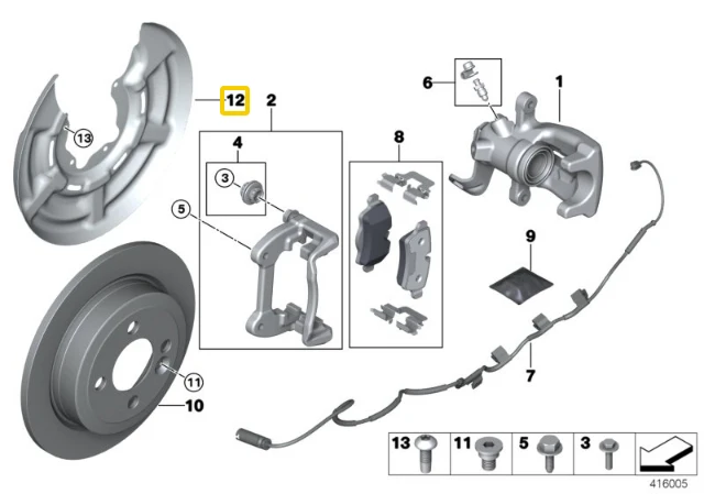 BMW Galinio Dešinio Stabdžių Dulkių Skydas MINI R56 R55 R57 Originalus 34206785760