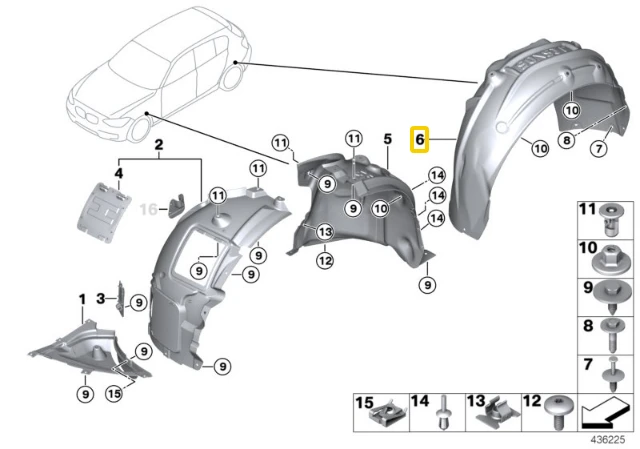 BMW Galinio Kairio Rato Angos Danga 1 F20 F21 F22 F23 Originalus 51717241857