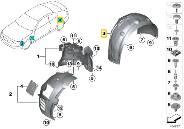 BMW Galinio Kairio Rato Angos Danga F82 F83 M4 Originalus 51718054275