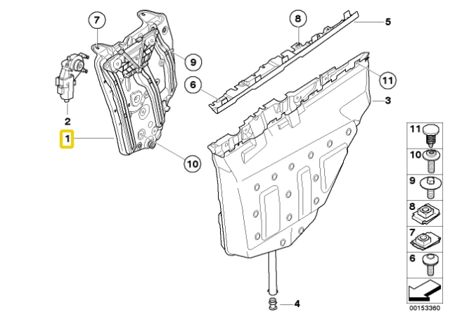 BMW Galinio Kairio Stiklo Pakelimo Mechanizmas 3 E93 51377198049