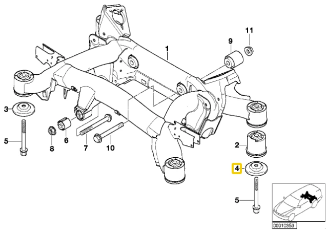 BMW Galinio Sėsio Atramos Stoperis Originalus 33311094220