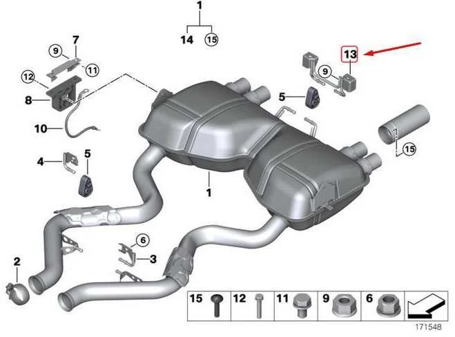 Bmw Galinio Silencieriaus Skyles Originalus 18207839479