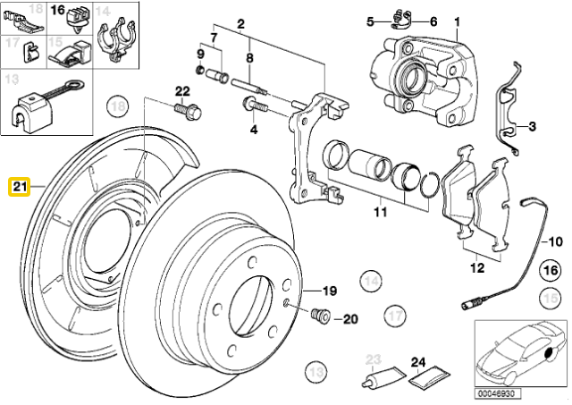 BMW Galinio Stabdžių Dulkių Skydas Kairysis 3 E36 E46 Z1 Z4 Originalus 34211158991