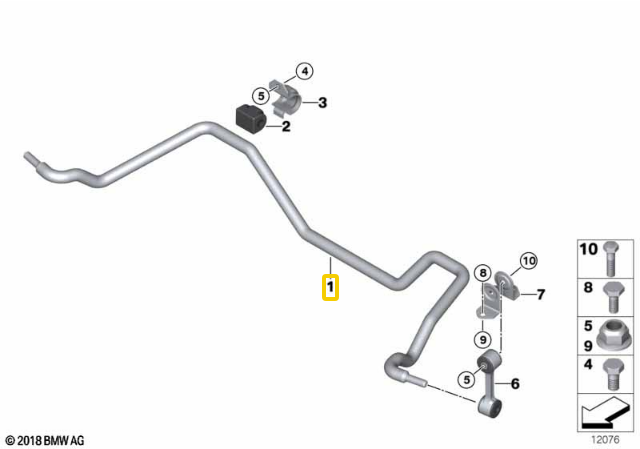 BMW Galinio Stabilizatoriaus Šarnyras D19mm E46 Z4 E85 E86 Originalus 33551094545