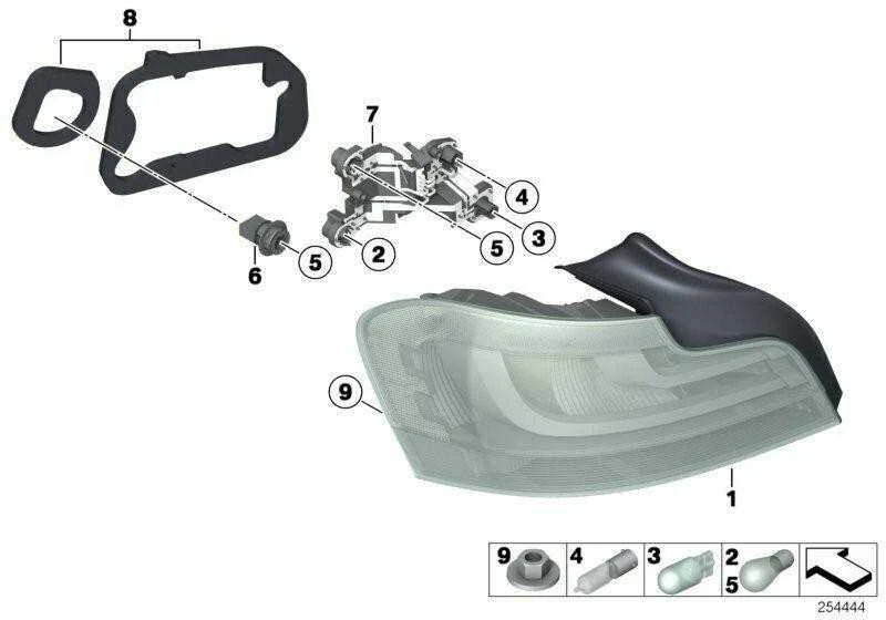 BMW Galinio Šviesos Dešinė 1 E88 E82 2007 2013 Originalus 63217273430