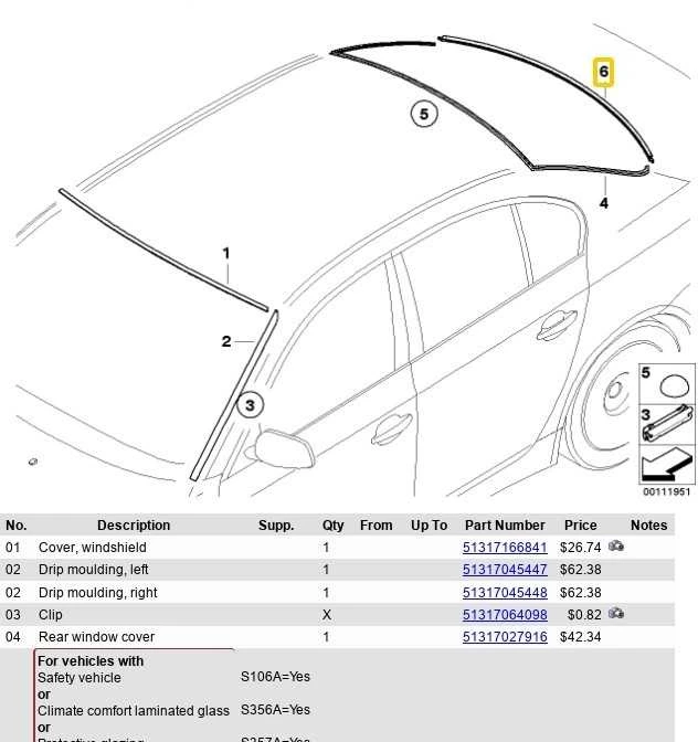 BMW Galinių Langų Uždanga Apatinė 5 E60 E60 LCI Originalus 51317115413