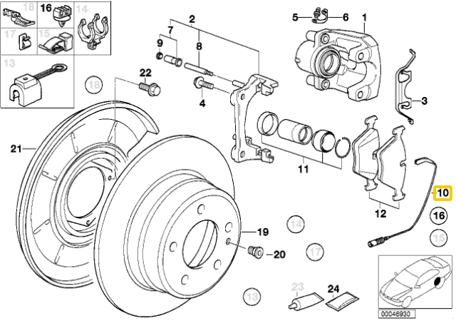 BMW Galvos Stabdžių Dėžių Sensorius Originalus 34351181342