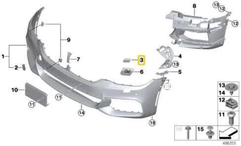 Bmw Galvos Šviesos Valymo Dangtelis Kairys 5 G30 G31 Originalus 51118069077