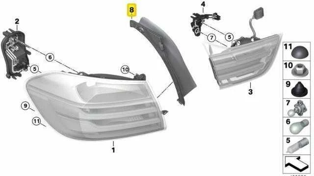 BMW Galvos Vandens Lietojo Viršutinio Kairiojo Galiuko Dangtelis 4 F82 M4 F33 F83 F36 Originalus 63217366067