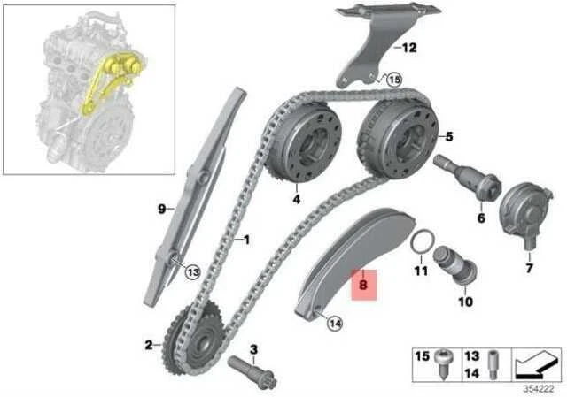BMW Grandinės įtempiklis F20 F21 F22 F23 F45 F46 F30 F31 F32 F36 I12 Originalus 11318600125