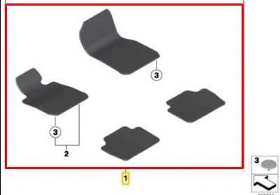 Bmw Grindų Kilimėlių Rinkinys F30 F35 F80 Originalus 51477426317