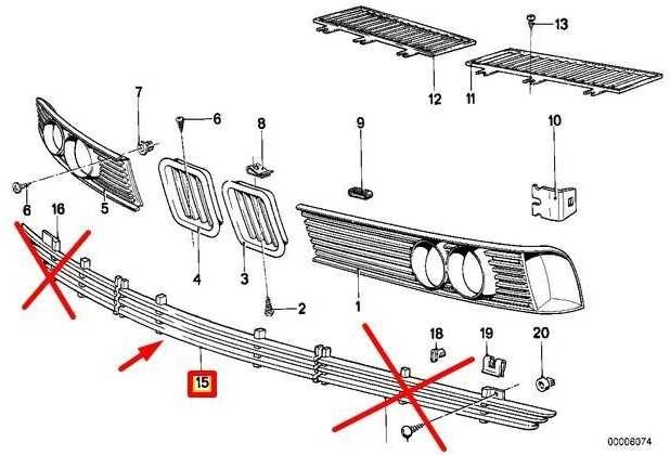 BMW Grotelės Centras 6 E24 1975 1987 Originalus 51111839908