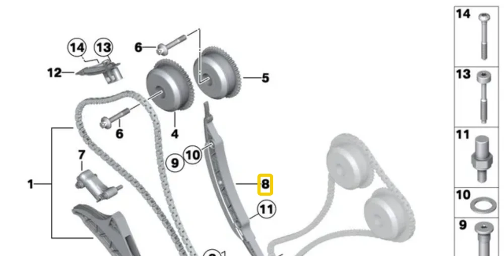 BMW Guide rail Originalus 11317594909 5' F07 GT (04/2011 — 06/2013) 5' F07 GT LCI (08/2012 — 02/2017) 5' F10 (06/2010 — 10/2016) 5' F10 LCI (08/2012 — 10/2016) 5' F11 LCI (08/2012 — 02/2017) 5' G30 (10/2015 — 12/2019) 5' F90 M5 (01/2016 — 12/2019) 6' F06 Gran Coupé (06/2011 — 03/20