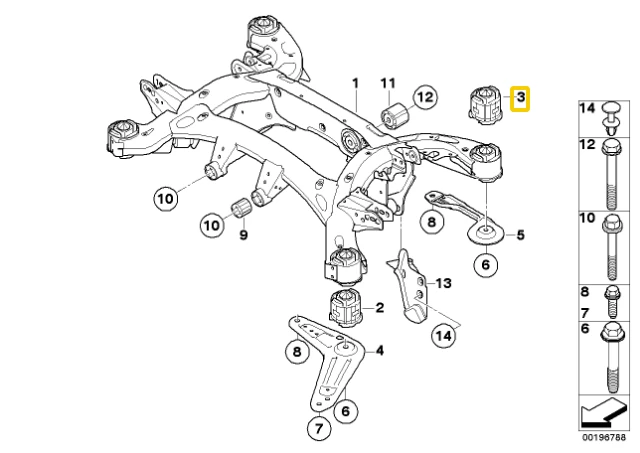 BMW Gumos Montavimo Priedas X5 E70 X6 E71 Originalus 33316791393