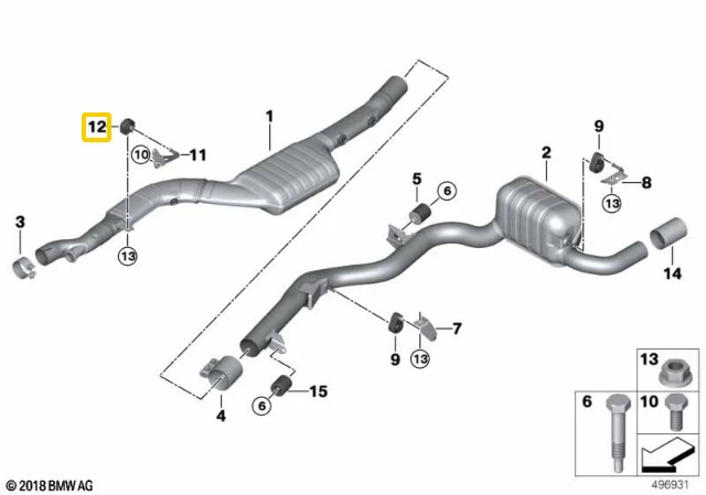 BMW Gumos Montažas F20 F21 F30 F31 Originalus 18208570668