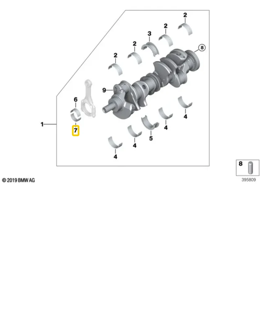 BMW Guolių Šelis Raudonas 5 E60 E61 F07 F10 F11 11247544648 Originalus