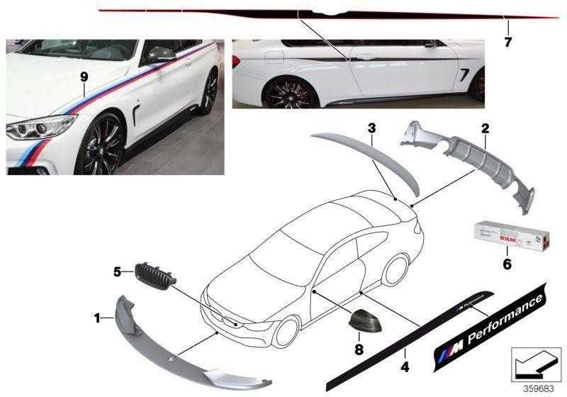BMW Heckdiffusor Juodas Mattinis 4 F32 F33 F36 Originalus 51192339218