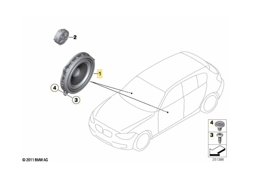 BMW I hibridinis I8 3 M2 F20 vidutinio diapazono garsiakalbis Stereo/Hifi originalus 65139264943