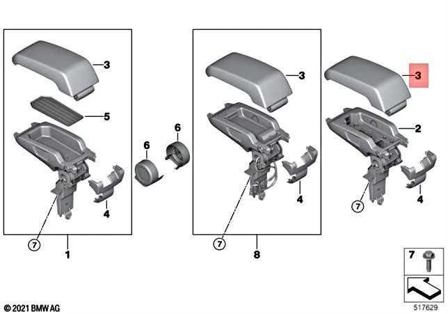 BMW I I3 I3s I01 i3 120Ah Rex 60Ah dangtelis Centrinė rankų atrama 51169330950 Originalus