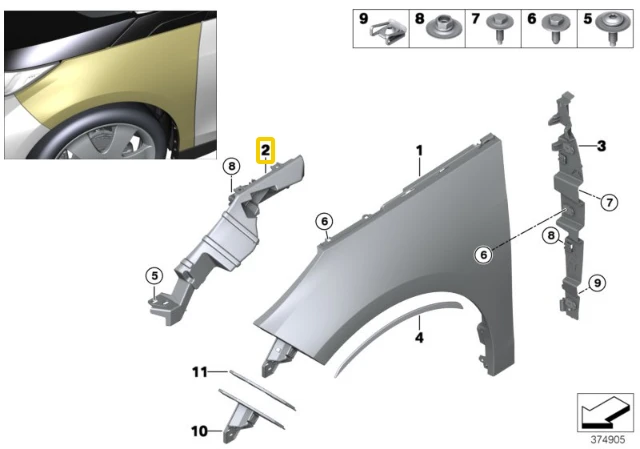Bmw I3 I01 Kairysis Priekinis Šoninis Skydas Originalus 51647368157