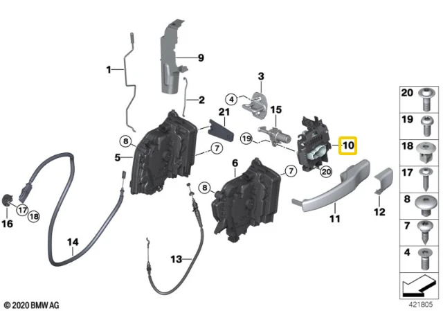BMW I3 I01 Priekinis Kairysis Išorinis Durų Rankenas Originalus 51217290863