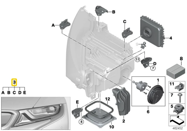 Bmw I8 I12 ŽibintŲ Remonto Rinkinys Originalus 63117387447