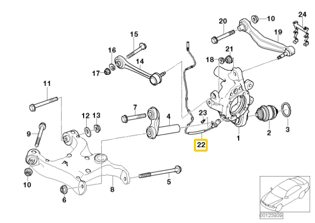 BMW Impulsgeber DSC Hinten 5 E60 6 E63 E64 2003 2009 Originalus 34527853584