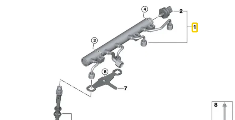 BMW Injekcijos Vamzdis G30 F90 G11 G12 G14 G15 X5 G05 Originalus 13537852403