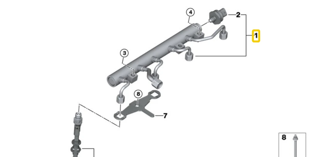 BMW Injektinis Vamzdis G30 F90 G11 G12 G14 G15 X5 G05 Originalus 13537852402