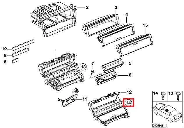 BMW Instrumento Panelės Centro Svygis 3 E46 51167001409