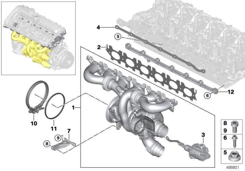 BMW išmetimo kolektoriaus tarpiklis 11657643149 Originalus