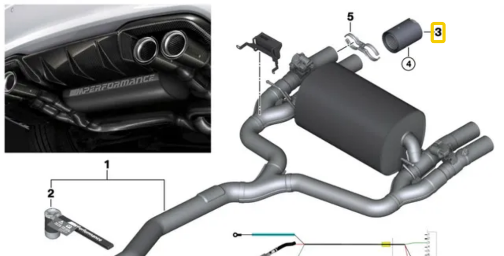 BMW Išmetimo Vamzdžio Apdaila Titano F87 M2 F80 M3 F82 M4 Originalus 18302358111