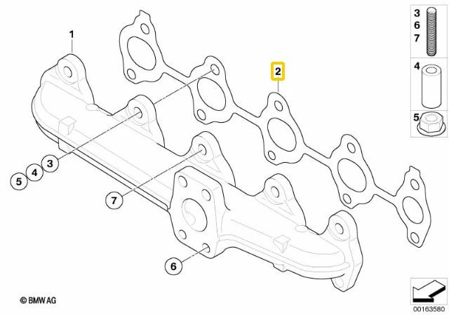 BMW Išmetimo Vamzdžių Atrakinės Gija MINI R56 R55 11/2005-07/2010 Originalus 11627806008