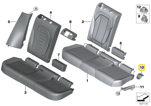 BMW Isofix Kairės Dėžė X3 G01 20d 30d Originalus 52207474109