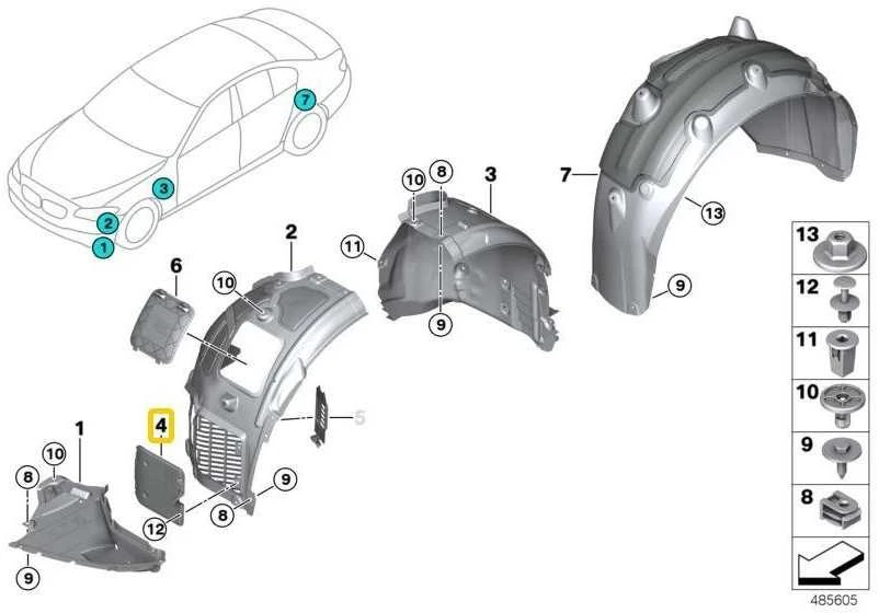 BMW Išorinis Radiatoriaus Dangtelis 5 G30 7 G11 Originalus 51717340195