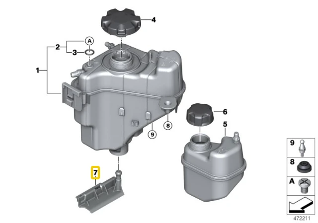 BMW Išplėtimo Bakelio Skundas F20 F21 F22 F23 F30 F31 F32 F33 F34 F36 Originalus 17138634324