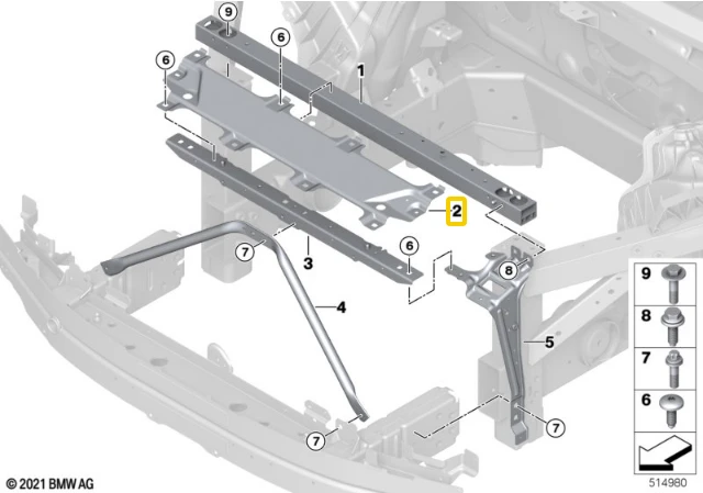 Bmw Ix I20 Priekinis Kryžminis Rėmas Originalus 51648737030
