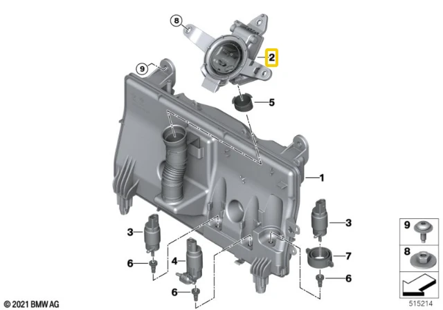 Bmw Ix I20 Valytuvų Skalbimo Skysčių Dėžės Anga Originalus 51148738450