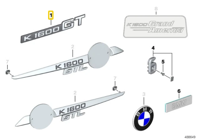 Bmw K1600gt K1600gtl K48 Raštas 2010 2019 Originalus 51148545114