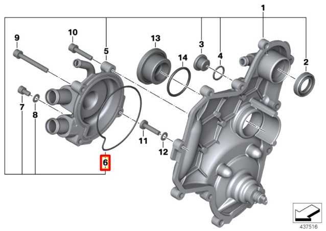 BMW K18 K19 C600 C650 Vandens siurblio korpuso tarpinė originali 11517729664