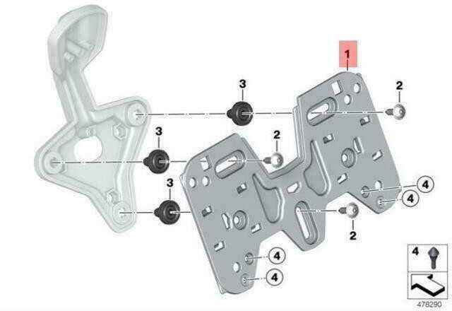 BMW K19 K21 K21 K22 K23 valstybinio numerio ženklo adapteris originalus 63148564665