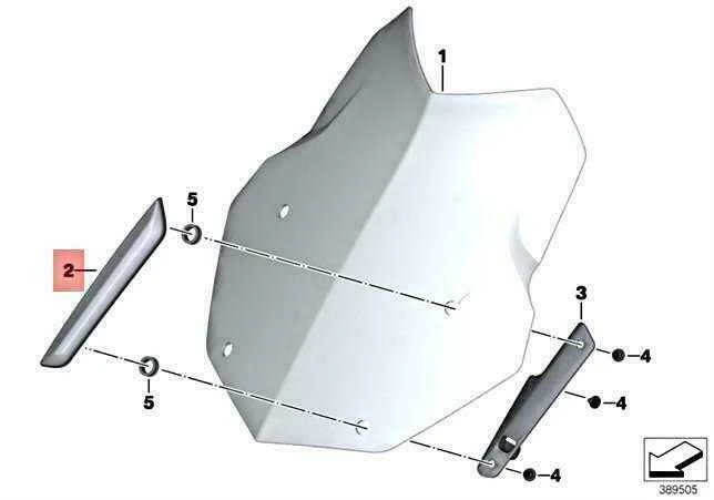 BMW K50 K51 0A11 0A21 0A31 0A41 Apdailos priekinis stiklas kairėje 46638556013 Originalus