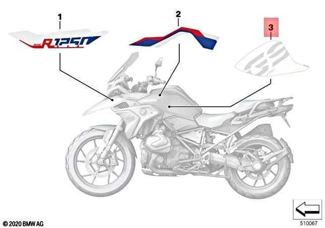 Bmw K50 R 1200 Gs R 1250 Gs Šoninis Raštas Kairės Pusės Originalus 51149457667