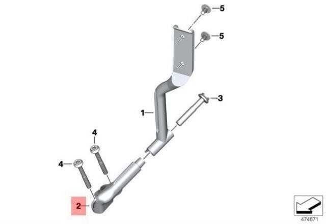 BMW K52 montavimo įspėjamojo žibinto laikiklis dešinėje 63178548568 originalus