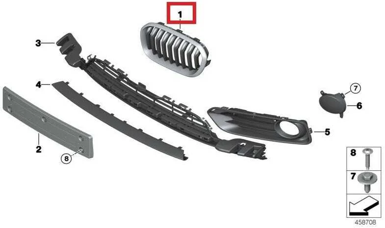 Bmw Kairė Grotelė F20 F21 51137371747 Originalus 51137371747