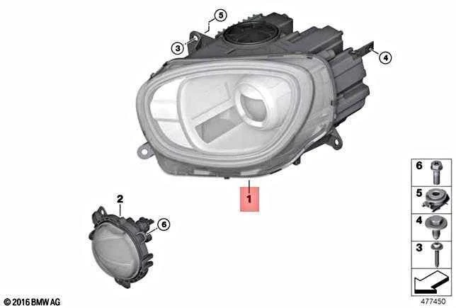 BMW Kairės Priešakinės Šviesos Originalus 63117390151