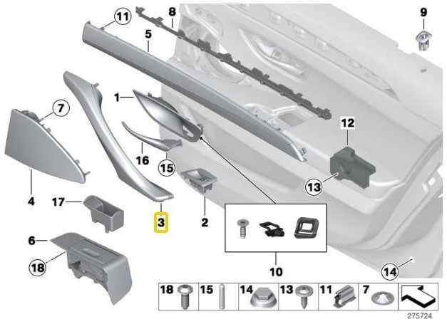 BMW Kairys Uždarymo Rankena F10 F11 51417225847 Originalus