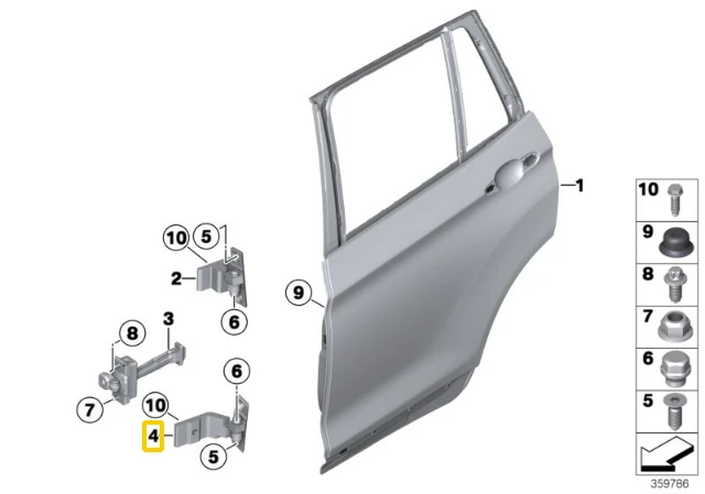 BMW Kairysis Žemutinis Galinis Durų Šarnyras X3 X5 E70 Originalus 41527201301